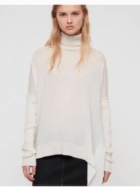 NWT AllSaints Ivory White Alda Roll Neck Sweater